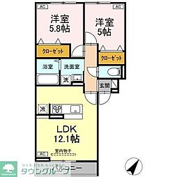 D-ROOM N 3階2LDKの間取り