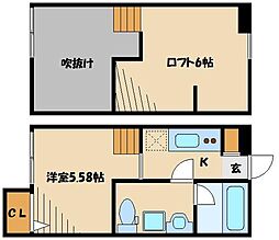 ＯＶＥＳＴ 1階1Kの間取り