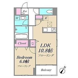 小田急小田原線 小田急相模原駅 徒歩6分の賃貸アパート 1階1LDKの間取り
