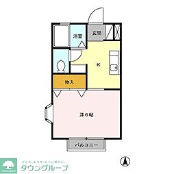 小田急小田原線 町田駅 バス6分 五間道路下車 徒歩7分の賃貸アパート 2階1Kの間取り