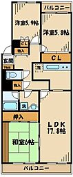 L-commuPLUS相模大野 4階3LDKの間取り