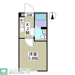 小田急小田原線 相武台前駅 徒歩6分の賃貸アパート 1階1Kの間取り