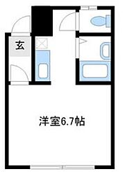 小田急小田原線 町田駅 徒歩6分の賃貸アパート 1階ワンルームの間取り
