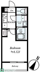 GRADUS相武台前II 3階1Kの間取り