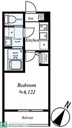 GRADUS相武台前II 2階1Kの間取り