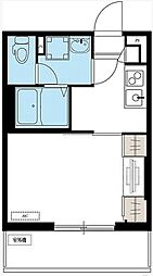 小田急小田原線 相模大野駅 徒歩16分の賃貸マンション 2階1Kの間取り