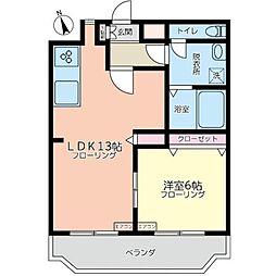 小田急小田原線 小田急相模原駅 徒歩8分の賃貸マンション 4階1LDKの間取り