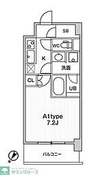 JR横浜線 町田駅 徒歩9分の賃貸マンション 4階1Kの間取り
