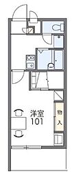レオパレスＰｏｅｍ 3階1Kの間取り