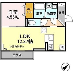 リュミエール　ミナミ 1階1LDKの間取り