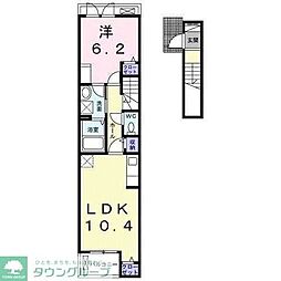 グランメール・フラン 2階1LDKの間取り