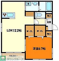 小田急小田原線 町田駅 徒歩13分の賃貸マンション 1階1LDKの間取り
