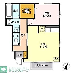 小田急小田原線 町田駅 バス9分 町谷原下車 徒歩3分の賃貸アパート 1階1LDKの間取り