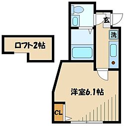 メゾン・ド・アベニール 1Kの間取図画像