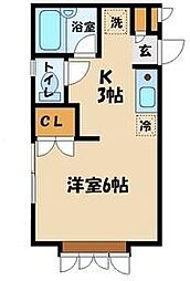 JR横浜線 成瀬駅 徒歩4分の賃貸アパート 2階1Kの間取り