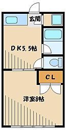 サンハウス相南 1DKの間取図画像