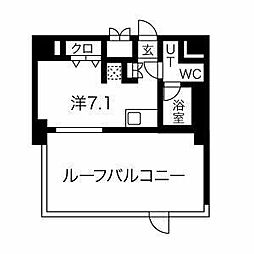 クラリッサ新綱島 6階ワンルームの間取り