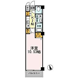 フォンテーヌ 1階1Kの間取り