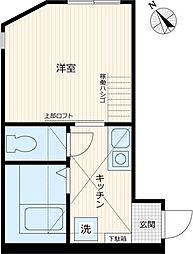 アーヴェル三ッ沢下町 2階1Kの間取り