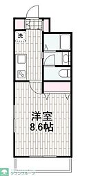 JR京浜東北・根岸線 鶴見駅 徒歩18分の賃貸マンション 2階1Kの間取り