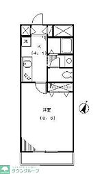 JR京浜東北・根岸線 鶴見駅 徒歩18分の賃貸マンション 2階1Kの間取り