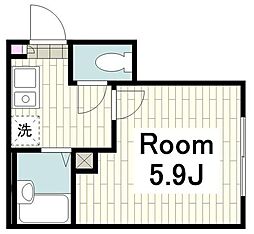 京急本線 神奈川駅 徒歩8分の賃貸アパート 3階1Kの間取り
