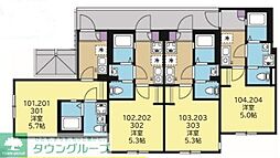 プライム大口 1Kの間取図画像