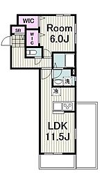 Wisteria横浜 1LDKの間取図画像