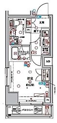ラクラス横浜 1Kの間取図画像