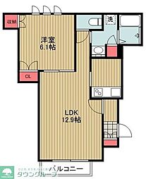 セレーノ大倉山2 1LDKの間取図画像