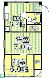 ケーエスビル 2DKの間取図画像