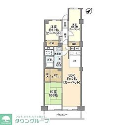 大倉山ハイム1号棟 3LDKの間取図画像