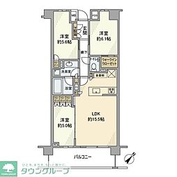 プレミスト横濱反町 3LDKの間取図画像