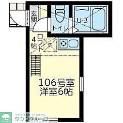 ユナイト星川シューデニッシュ ワンルームの間取図画像