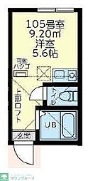 ユナイト白楽ラ・プティット ワンルームの間取図画像