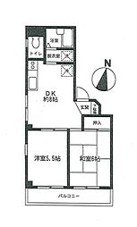 メゾンY・M 2DKの間取図画像