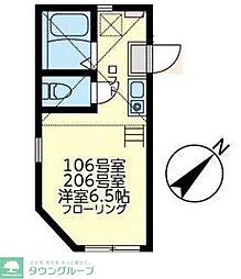 ユナイト星川パリセヴェイユ ワンルームの間取図画像