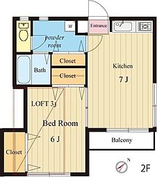 グレイスランド白楽 1DKの間取図画像