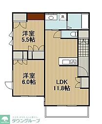 MOKKBASE 2LDKの間取図画像