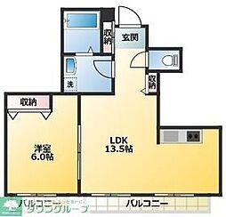 ヴィンテージ高松 1LDKの間取図画像