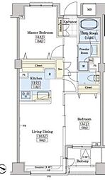 レジディアタワー上池袋パークサイド 2LDKの間取図画像