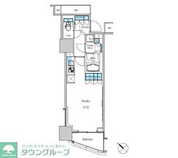 パークアクシス滝野川ラブリーズ ワンルームの間取図画像