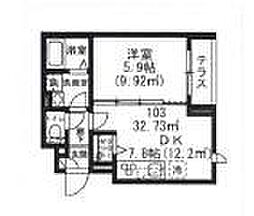 D-Pesce 1DKの間取図画像