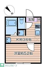 B. 1Kの間取図画像
