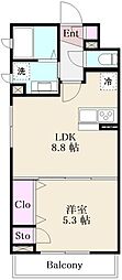K-FLAT 1LDKの間取図画像