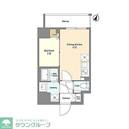 ヴィラクレール巣鴨 1DKの間取図画像