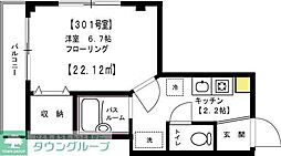 カーサエテルノK 1Kの間取図画像