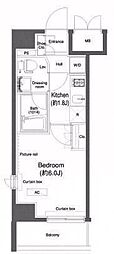 プラウドフラット小石川 1Kの間取図画像
