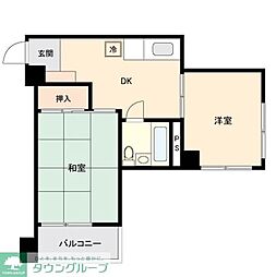 リレント白山 2DKの間取図画像