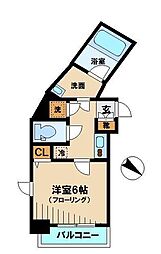 エクセリア大山 1Kの間取図画像